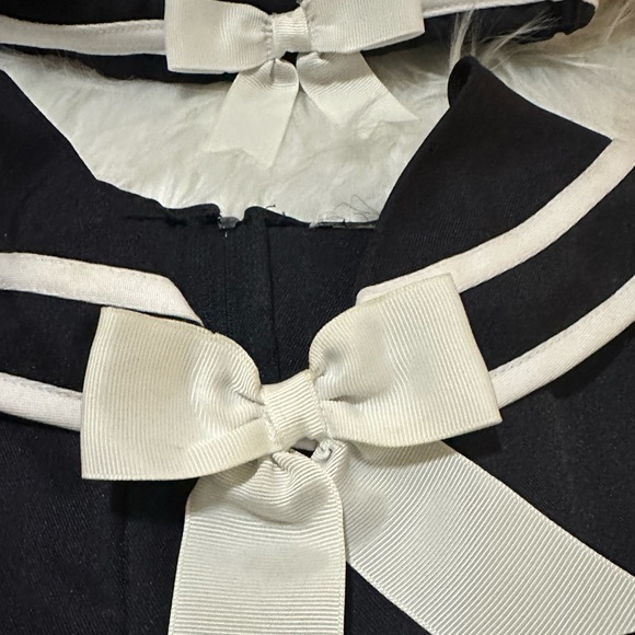 Nautical Navy Blue Dress with White Bow 👧 - Picture 4 of 9